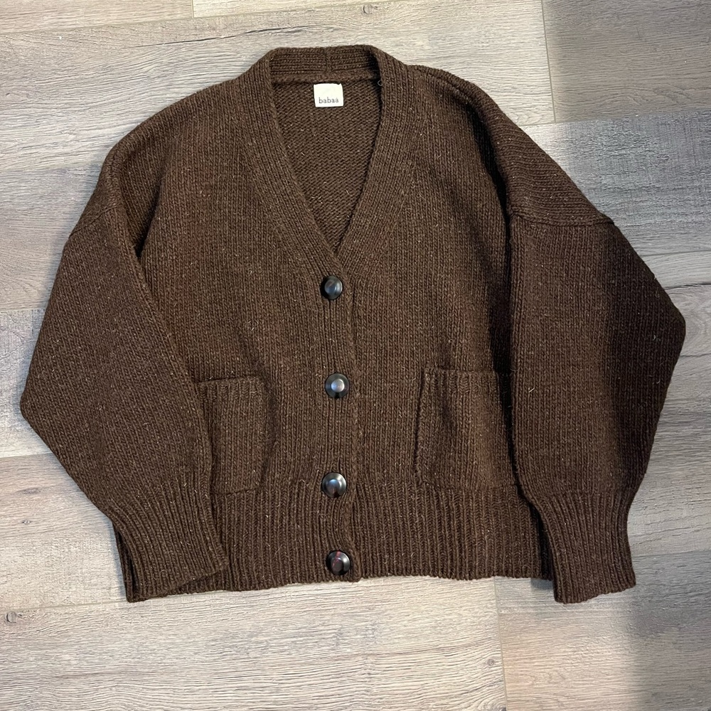 Babaa Spanish wool cardigan no17 in earth